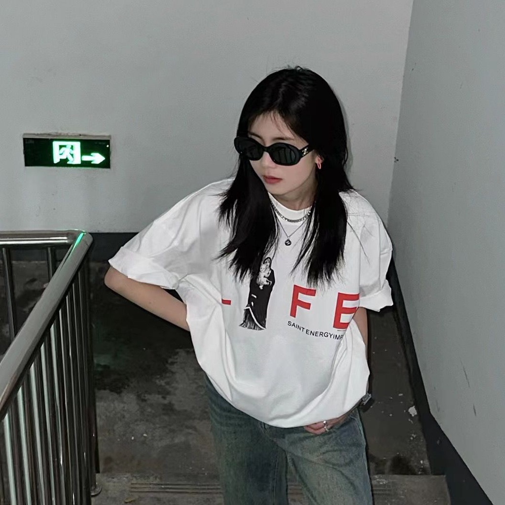 C3SG Saint Michael life fun popular cotton short sleeve High Street casual loose couple T-shirt for men and women