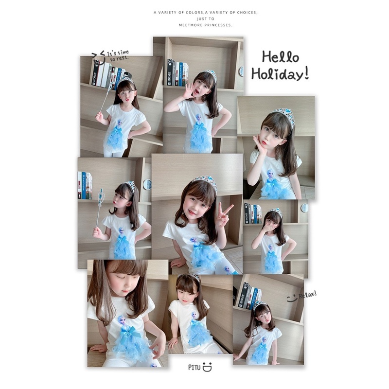 Elsa Áo Thun Tay Dài In Hình Công Chúa elsa Thời Trang Thu Đông 2023 Cho Bé Gái