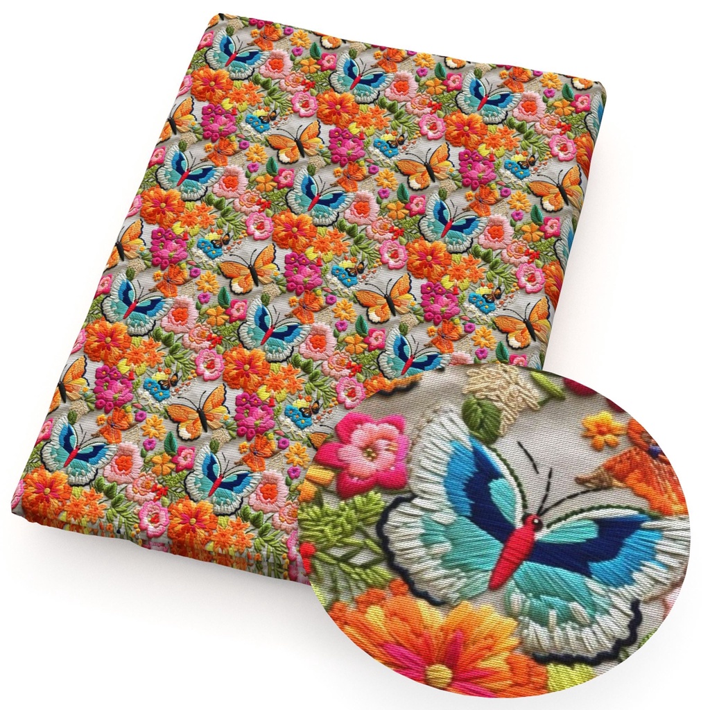 Vải Thêu Hoa polyester Kích Thước 50 * 145cm