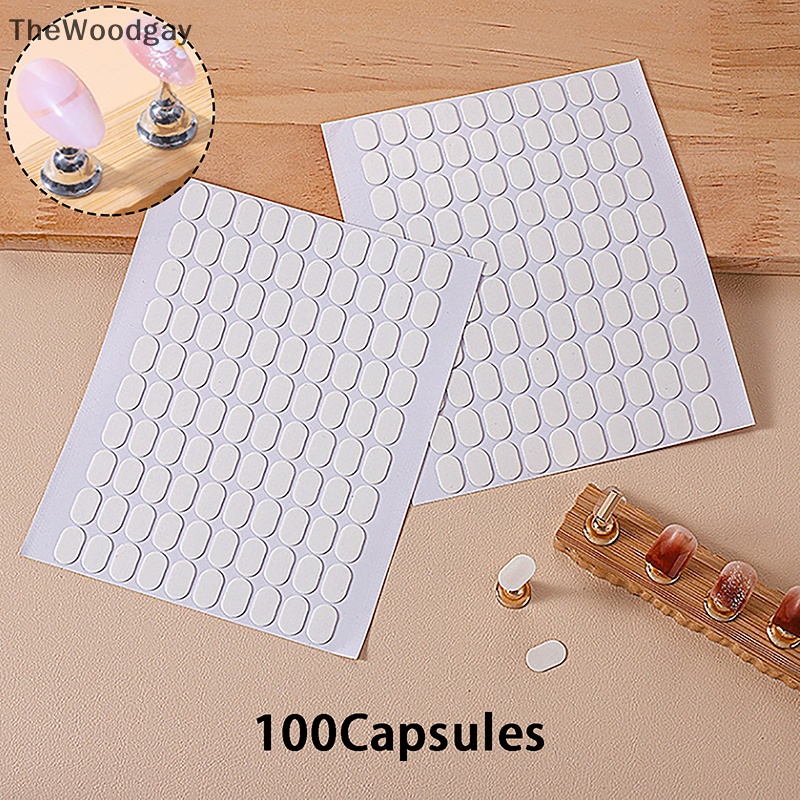 Bộ 100 Băng Keo Hai Mặt Trong Suốt Dùng Trưng Bày Móng Tay Giả