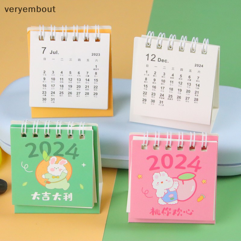 Lịch 2024 mini Để Bàn Họa Tiết Hoạt Hình Dễ Thương