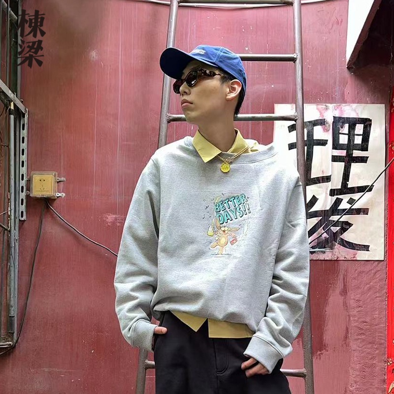 Áo Nỉ Dài Tay Cổ Tròn In Hình Hoa Hồng Thời Trang Thu Đông Mới