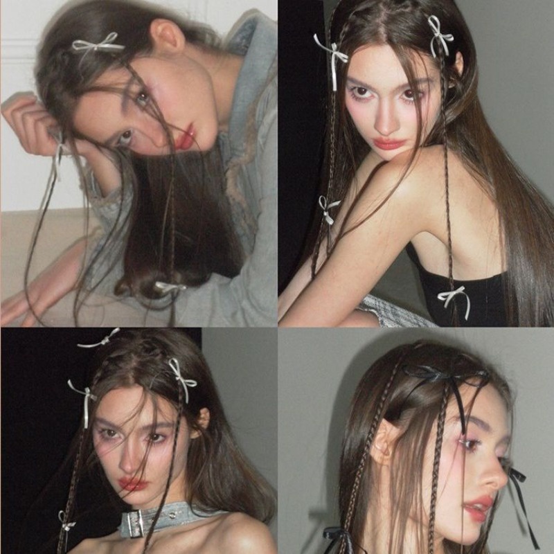 Set 1 / 8 Kẹp Tóc Nơ Ruy Băng Dễ Thương Thời Trang Hàn Quốc y2k