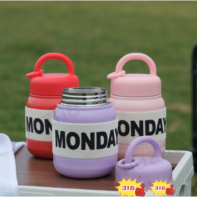 Bình Nước Giữ Nhiệt 500ml Bằng Thép Không Gỉ 316 Có Tay Cầm Tiện Dụng Cho Gia Đình / Văn Phòng