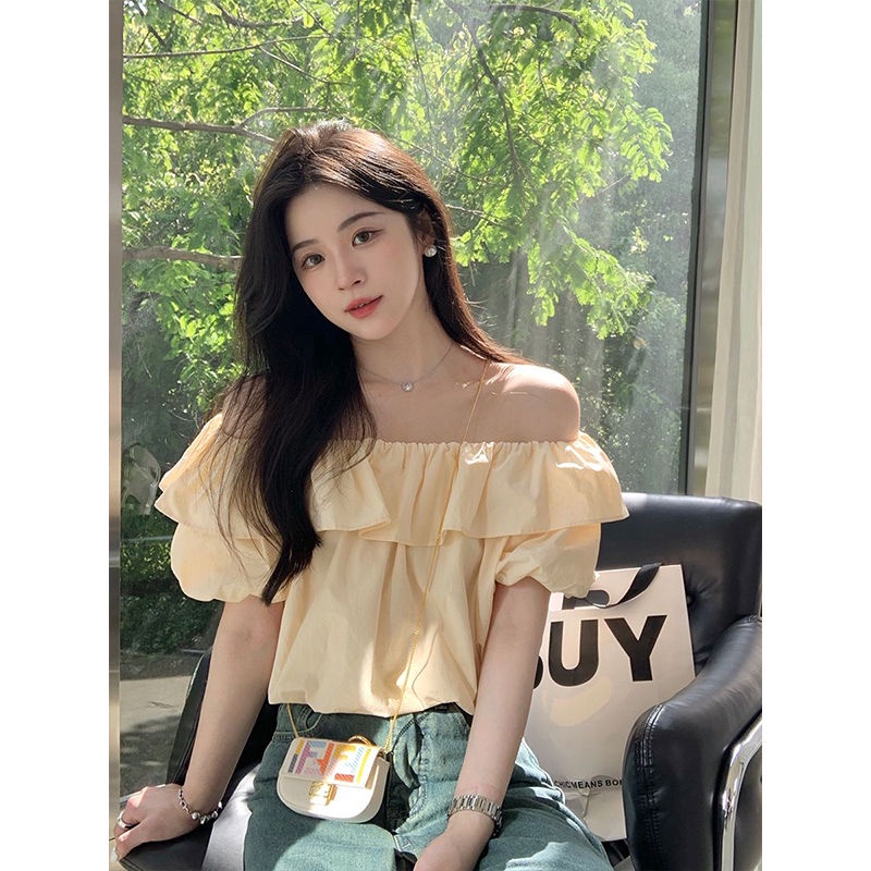 Áo Thun Trễ Vai Tay Ngắn Thời Trang Quyến Rũ Cho Nữ