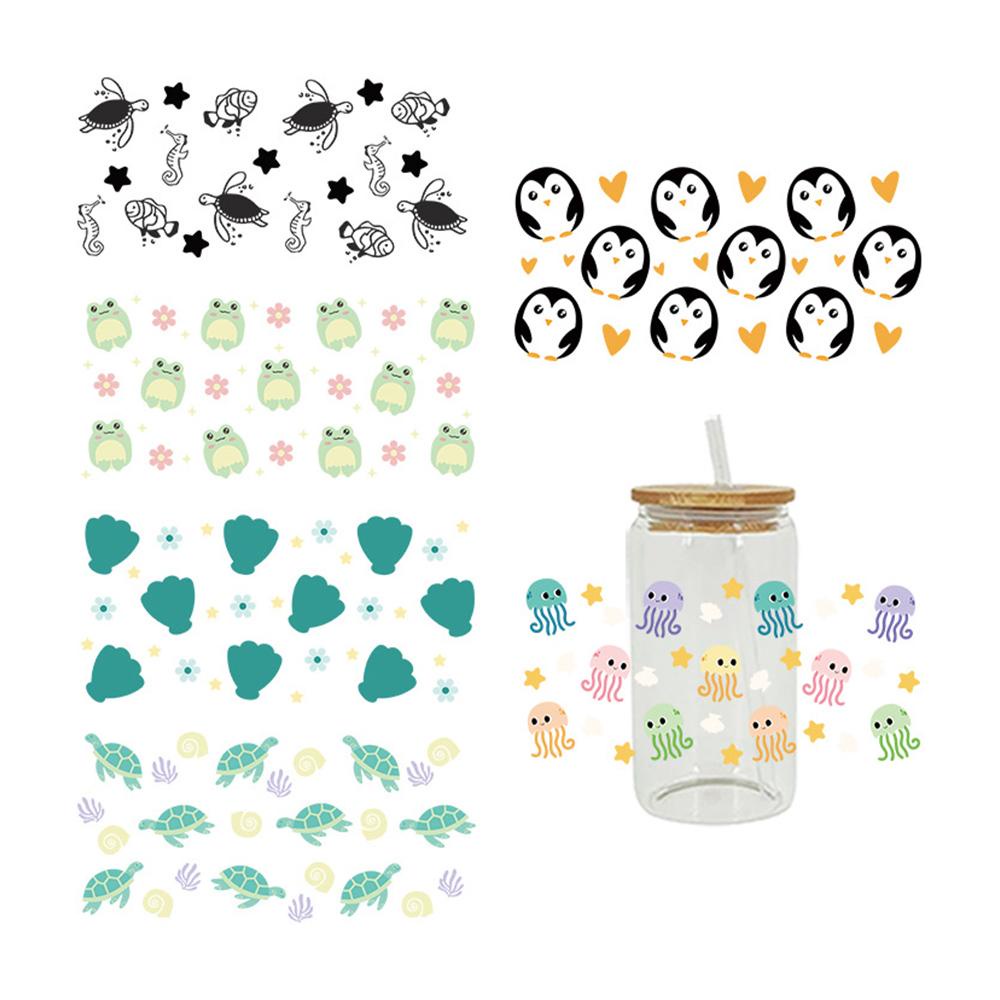 Mới sticker Dán Cốc Hình Động Vật Hoạt Hình Đáng Yêu a1w6