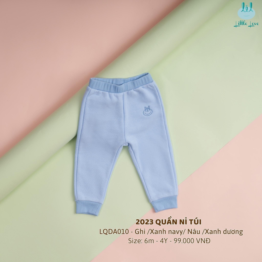 Lillte Love - Quần nỉ bo gấu cho bé trai bé gái từ 6 tháng đến 4 tuổi