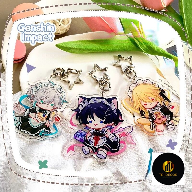 Móc khoá Kaveh Al Haitham Housemaid Genshin Impact Phụ Kiện Trang Trí Túi xách Balo in hình nhân vật 2 mặt rõ nét