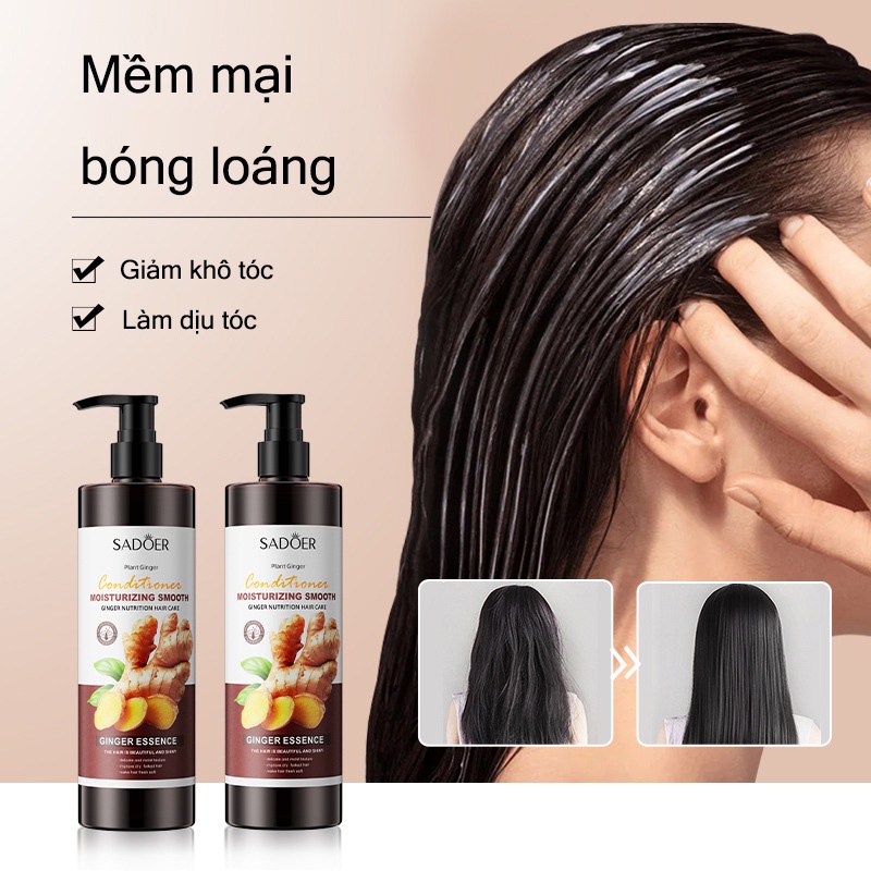 Dầu gội tinh chất gừng chống rụng tóc dưỡng ẩm mềm tóc Sadoer 500ml  / Dầu xả / Tinh dầu dưỡng tóc / Mặt nạ tóc  S12