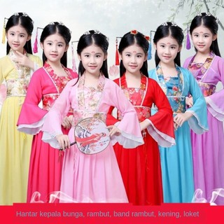 Đầm hán phục hóa trang công chúa cổ điển cho bé gái