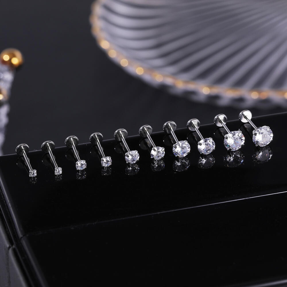 1 Cái Khuyên Môi Dạng Đinh Tán Bằng Thép Không Gỉ 316l 1.5-6mm