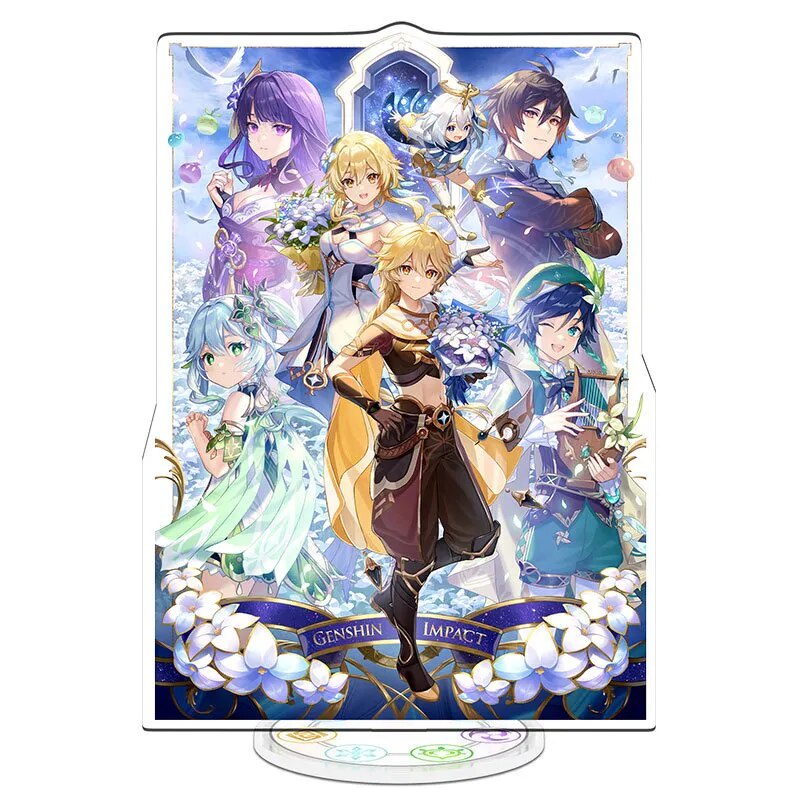 Mô hình Standee Anime Genshin Impact 15CM Yae Miko Raiden Shogunn Phụ kiện trang trí để bàn góc học tập