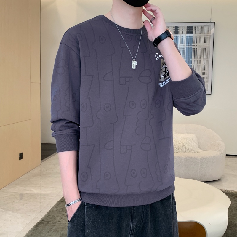 Áo Thun Tay Dài Cổ Tròn In Chữ Thời Trang Dành Cho Nam