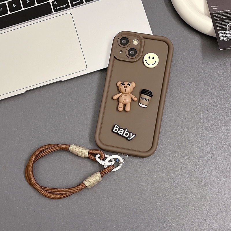 Ốp Điện Thoại silicone Mềm Chống Sốc In Hình Gấu Hoạt Hình diy Cho iphone 15 14 11 12 13 pro max x xr xsmax 7 8 plus