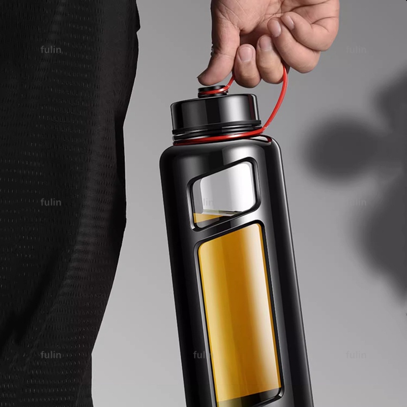 Bình Nước Thể Thao Di Động Bằng pc Vỏ Sò Thủy Tinh pc Chống Bỏng Chống Rơi