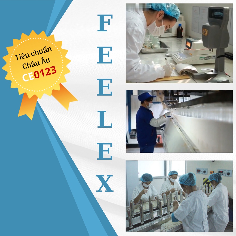 Bao cao su Feelex superthin mỏng, nhiều gel, hương dâu hộp 30c