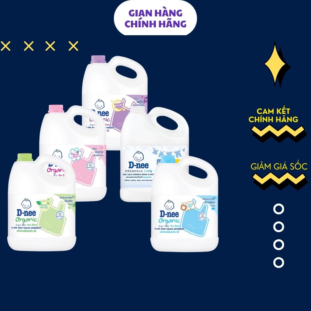  Nước giặt quần áo em bé Dnee 3000ml/1400ml - Nước Giặt Xả Cho Trẻ Em an toàn, Chính hãng tem đại thịnh ..