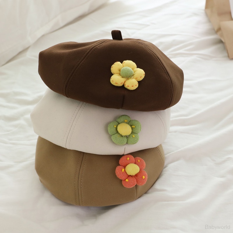 Mũ Nồi Họa Sĩ Đính Hoa Ngọt Ngào Cho Bé Gái