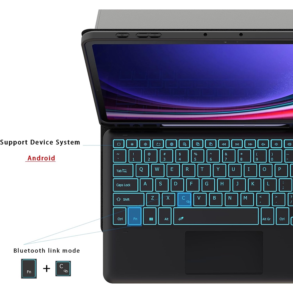 Bao Da Máy Tính Bảng 7 Màu Cho samsung galaxy tab s9 plus / s9 fe plus 12.4 inch 2023 tab s8 plus / s7 fe / s7 plus tab s9 / s8 / s7 s6 lite tab a8