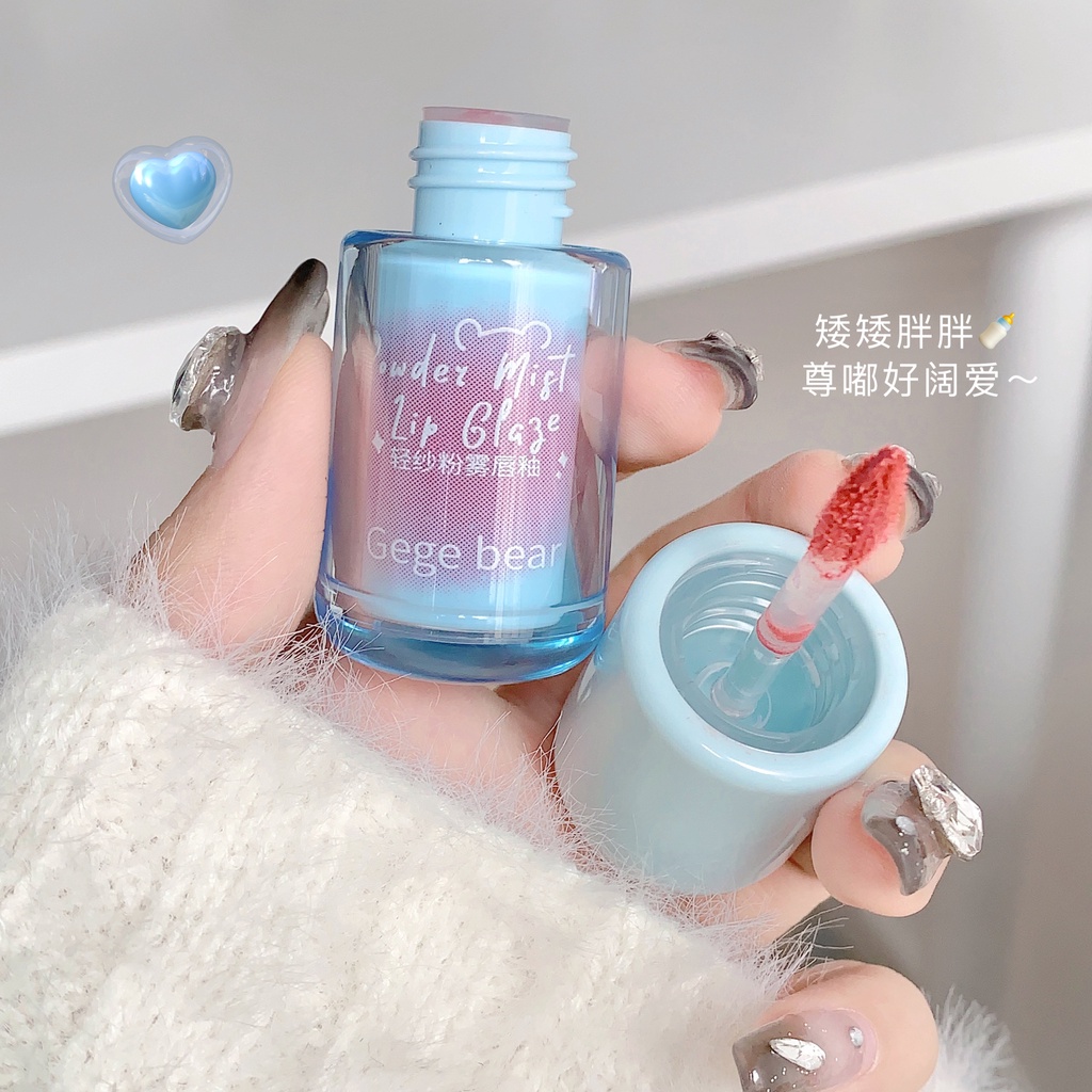 Ge bear Son Môi Cho Màu Nhung Lì Và Làm Trắng Môi Không Dính Cốc Trang Trí Hình Gấu Nhỏ Xinh