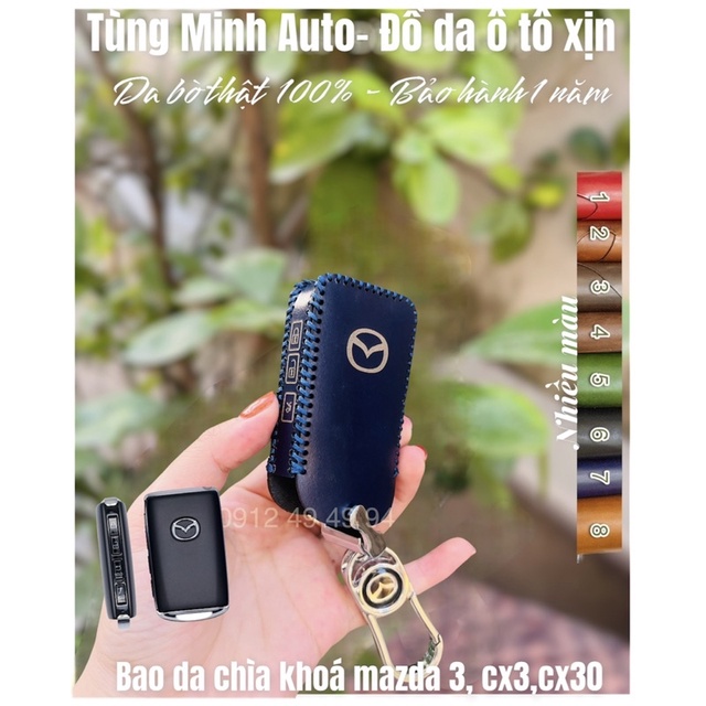 Bao da bọc chìa khoá  Xe ô tô Mazda Cx8 2022  da bò thật