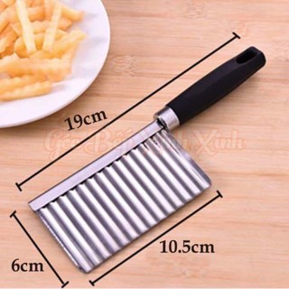 Dao răng cưa lượn sóng Cán Đen cắt rau củ, rau câu, bánh... hình sóng - Dao chặn rau củ gợn sóng