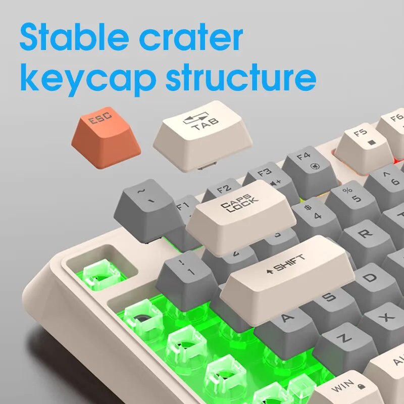 Bộ Bàn Phím Cơ Và Chuột Cảm Ứng 94 Phím Có Đèn led Cho Máy Tính