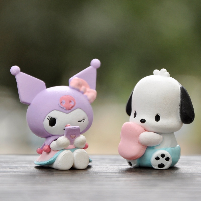 SANRIO Set 5 Đồ trang trí Nhân Vật Phim Hoạt Hình kuromi melody pochacco Trang Trí Bánh Kem diy