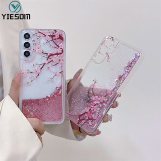 Ốp Điện Thoại Hoa Lấp Lánh Bling Quicksand Lấp Lánh Cho Samsung Galaxy A16 A26 A36 A56 A15 A25 A35 A55 A06 A14 A24 A34 A54 A73 A53 A33 A23 A13 A72 A52 A52S 5G A32 A22 Vỏ Silicon Trong Suốt