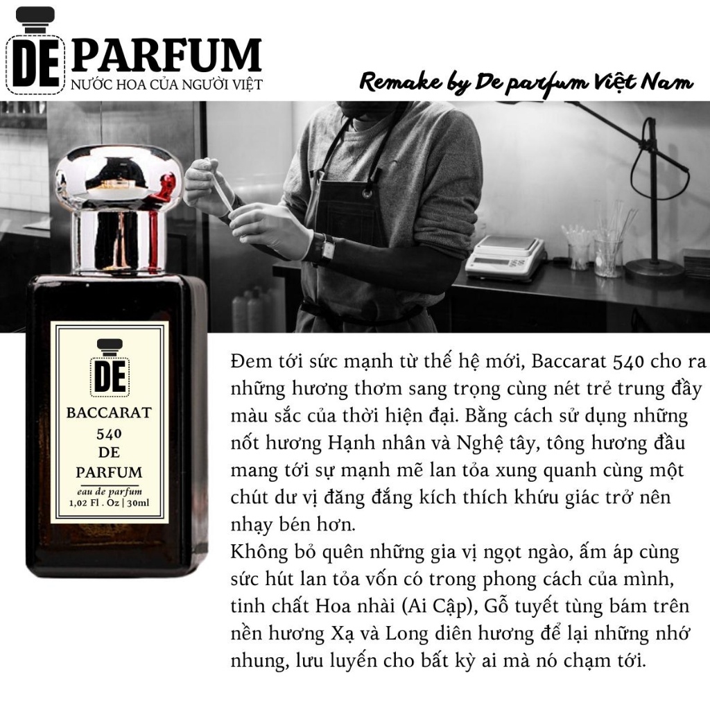 Nước hoa MFK đỏ Baccarat 540 De Parfum 30ml thơm lâu hương ngọt ngào quyến rũ