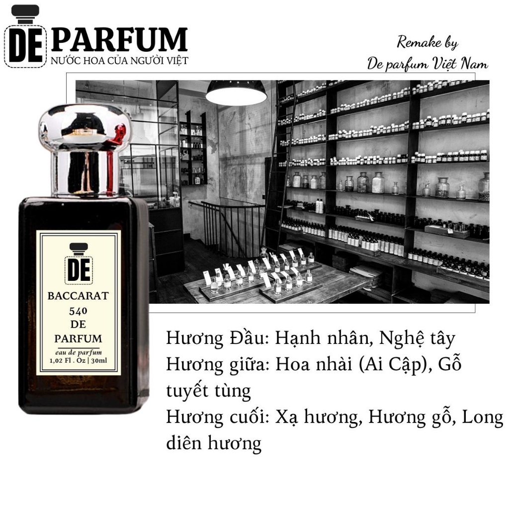 Nước hoa MFK đỏ Baccarat 540 De Parfum 30ml thơm lâu hương ngọt ngào quyến rũ