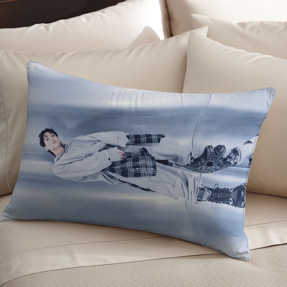 Vỏ Gối polyester Một Mặt Hình Chữ Nhật In Hình bts jungkook Làm Quà Tặng Trang Trí Nhà Cửa