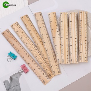 Thước thẳng bằng gỗ hai mặt 15 / 20cm dành cho học sinh / văn phòng / học sinh
