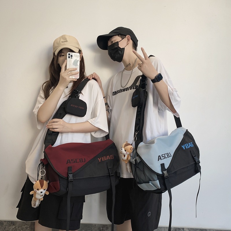 Guangluo Túi Đeo Chéo Một Bên Vai Sức Chứa Lớn Thời Trang Nhật Bản Cho Nam