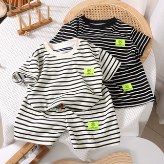 Set Áo Thun Tay Ngắn Kẻ Sọc + Quần short Thời Trang Mùa Hè Cho Bé