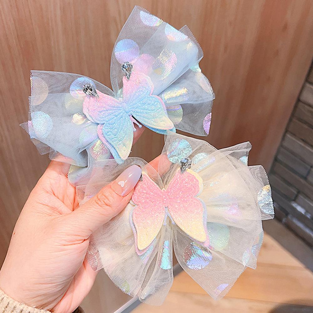Kẹp Tóc Lưới Hình Bướm Phong Cách Công Chúa Ngọt Ngào e2g1