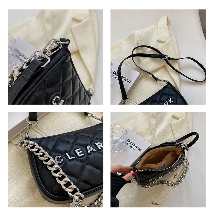 Olang Túi đeo dưới cánh tay Vuông Nhỏ Thêu Họa Tiết Hình Thoi Thời Trang Cho Nữ