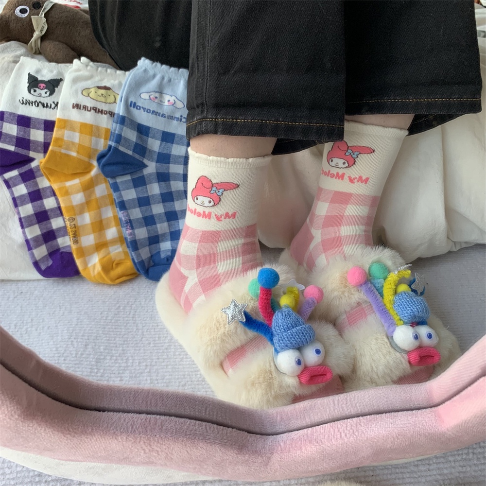 Sock sanrio kuromi melody cinnamoroll Ca Rô Vớ
