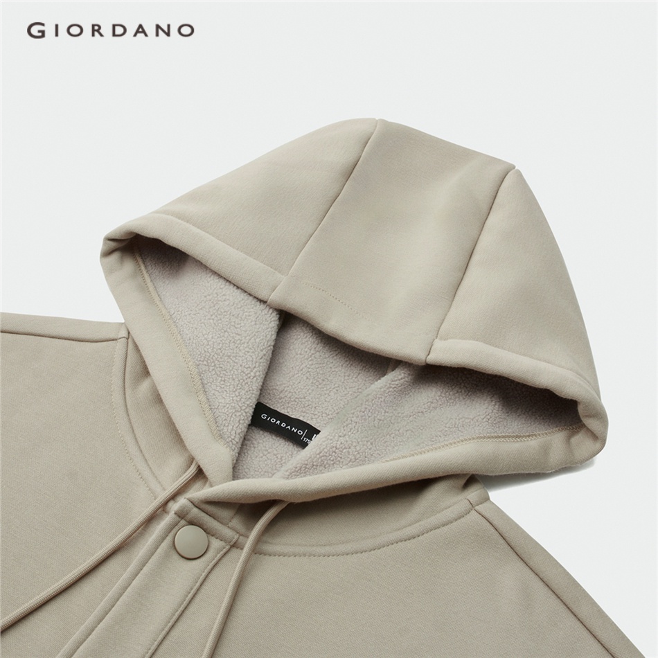 GIORDANO MEN Big pockets fleece-lined hooded jacket 01073858