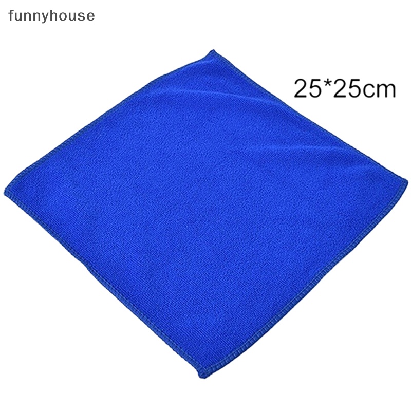 5 Khăn Lau Xe Hơi Vải microfiber Màu Xanh Dương