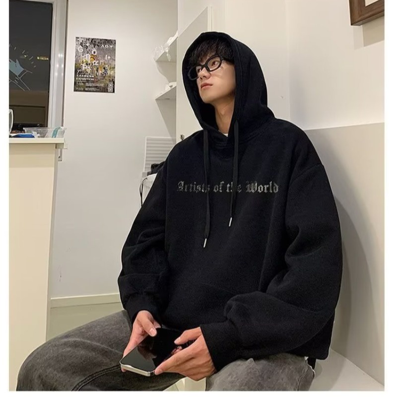 M-8XLáo khoác nam hoodie Cotton Dáng Rộng Tay Dài In Họa Tiết graffiti Phong Cách Hàn Quốc Thời Trang Mùa Thu Cho Nam Và Nữ