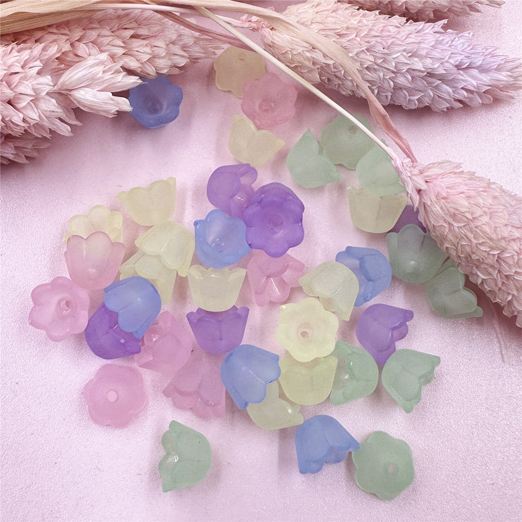 Set 40 Hạt Xỏ Lỗ Hình Hoa 9 * 7mm Dùng Để Làm Trang Sức Thủ Công