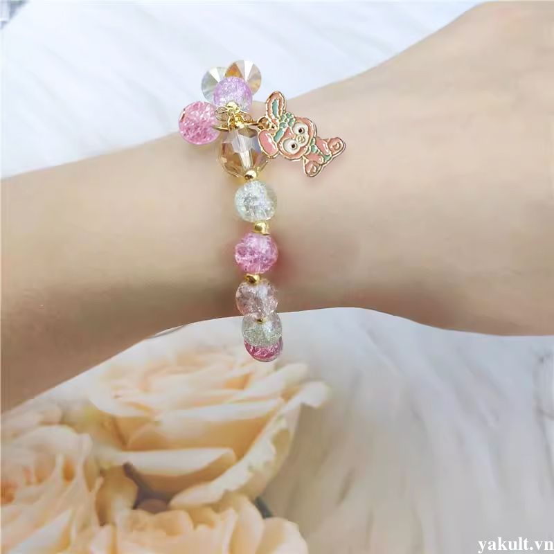 🎀 yakult 🎀sanrio Vòng Tay Hoa Cúc Pha Lê Phiên Bản Hàn Quốc Cho Nữ Sinh