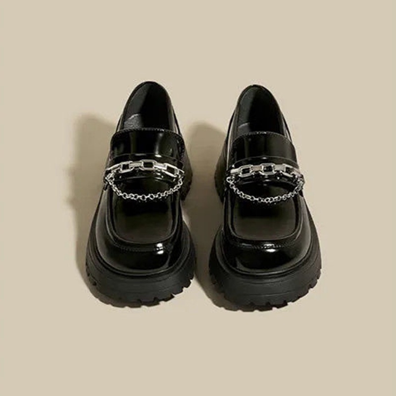 BẠCH LỘC ĐẠI NHÂN✨Mới Giày Da Đế Dày Phong Cách vintage Nhật Bản Thời Trang