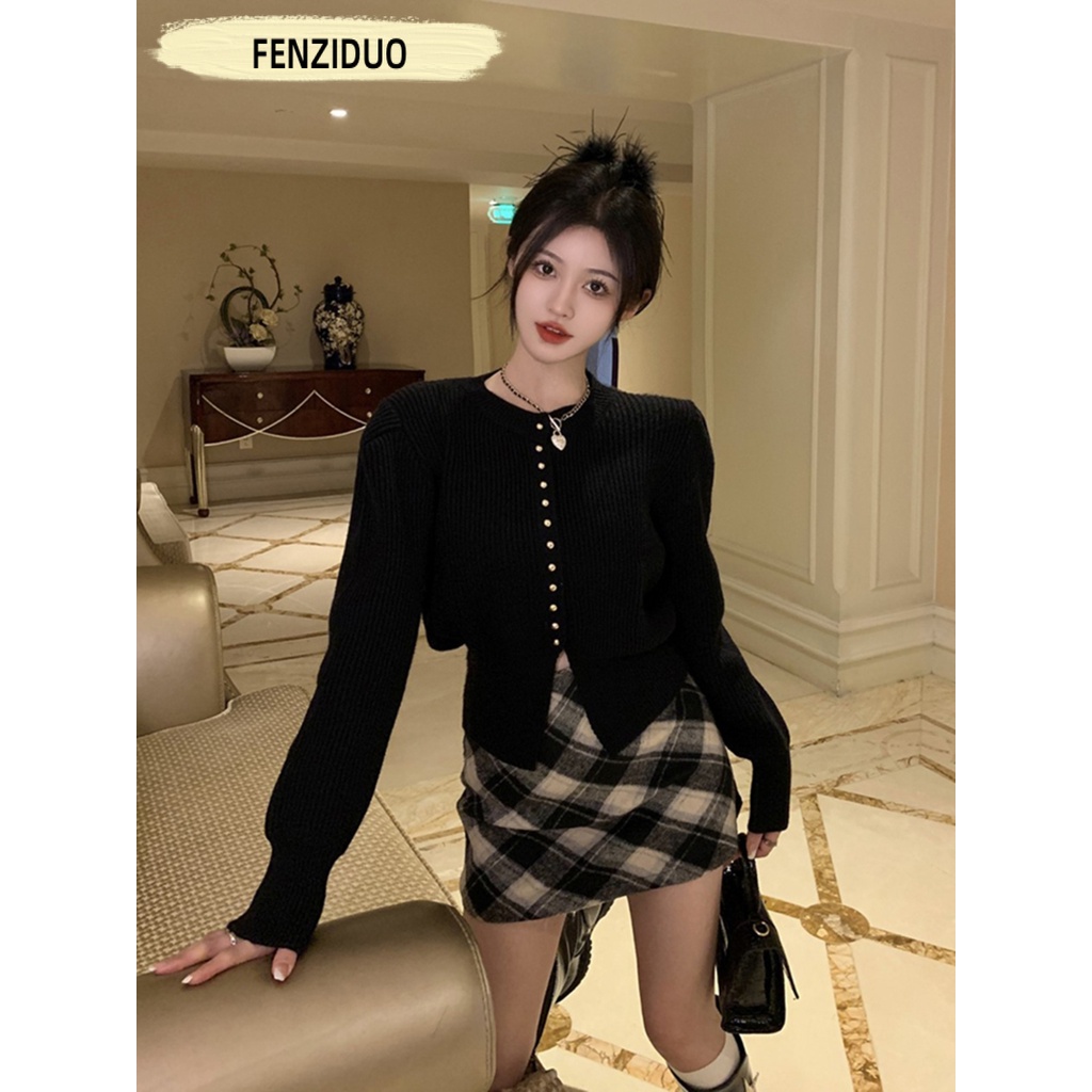 FENZIDUO Áo Len áo khoác cardigan áo khoác Noel Giáng Sinh  áo Noel Giáng Sinh Fashion Fashion Thể thao thời trang WMY23A0UN0 43Z231027