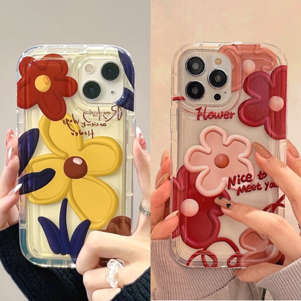 Ốp lưng Realme C55 C53 C51 C15 C11 C35 C30s C33 C31 C30 C25y C25 C25s C21 C21y C20 C17 C12 10 Pro Plus 9 Pro 8 Pro 9i 8i 7i 7 6i 5 5i 5s 3 C3 Narzo 30a Narzo 50a Prime Narzo 50i Advanced sense Pink flower pattern soft phone case