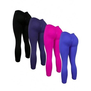 Quần legging thể thao dệt kim không đường may lưng cao 7 màu tùy chọn