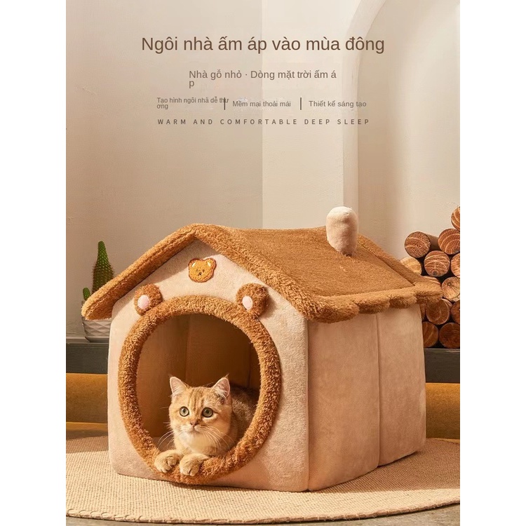 Kennel Giường Ngủ Bốn Mùa Ấm Áp Cho Mèo