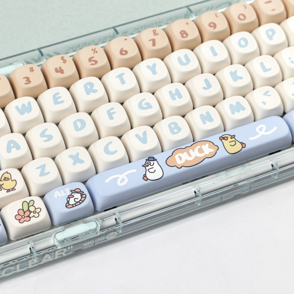 Boring Duck Keycaps MOA Profile Hoạt Hình Dễ Thương PBT Nhuộm Phụ Bàn Phím Cơ Keycap