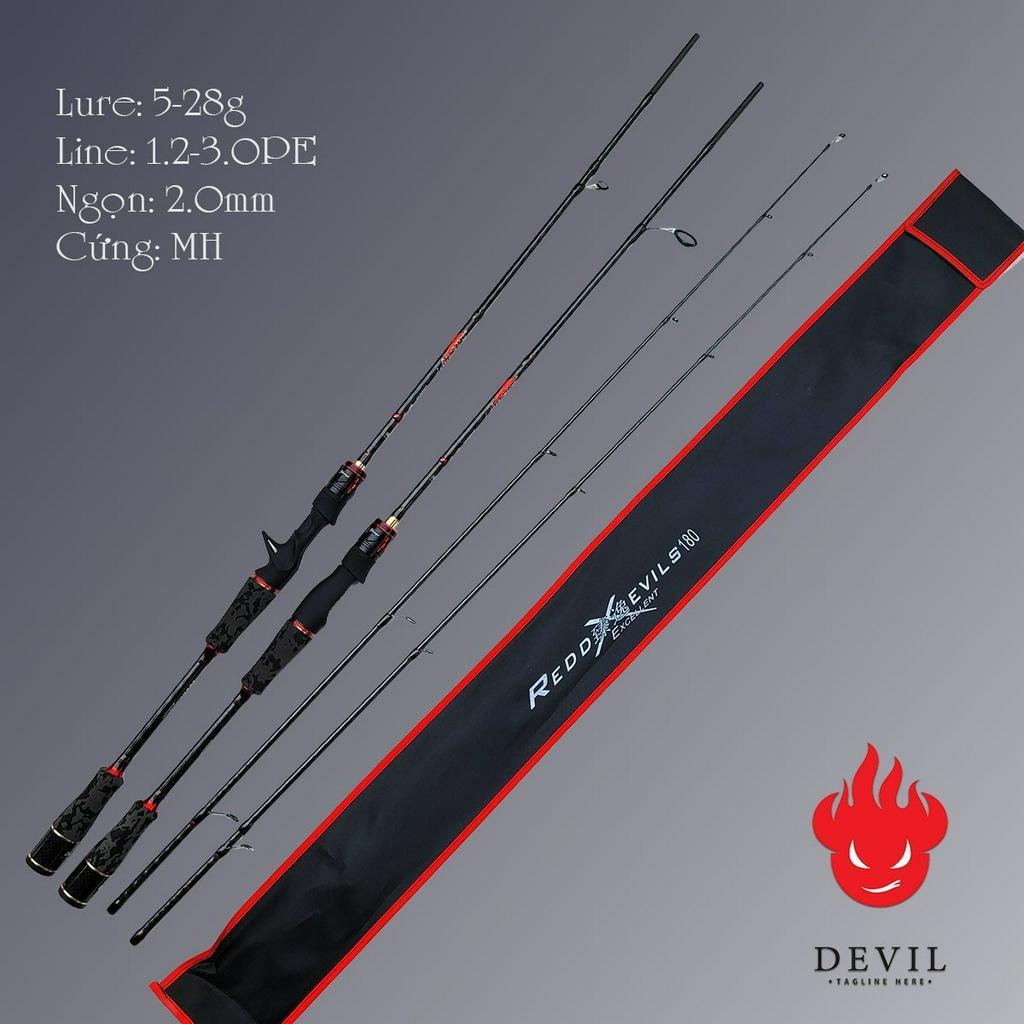 Cần câu lure cao câp Red Devil carbon xoắn X toàn thân CM42